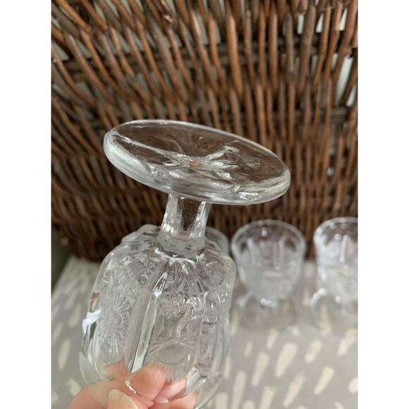 Antique Higbee cordial glasses stemmed EAPG thistle pattern set of 4 - Picture 10 of 12